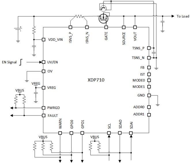 Application Circuit Diagram - Infineon Technologies XDP710 Hot-Swap Controller